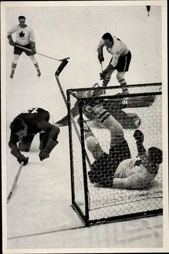 Sammelbild Olympia 1936, Eishockeyspiel Kanada gegen Lettland