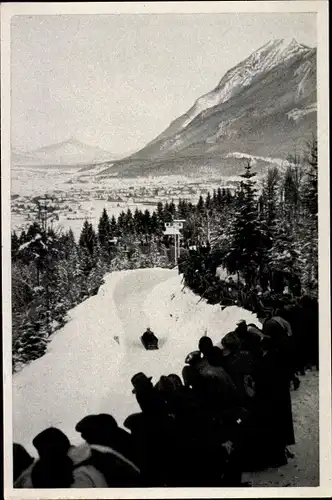 Sammelbild Olympia 1936, Bobrennen
