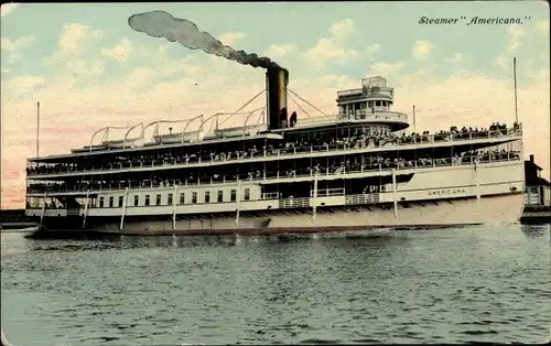Ak Steamer Americana, Binnenschiff, Salondampfer