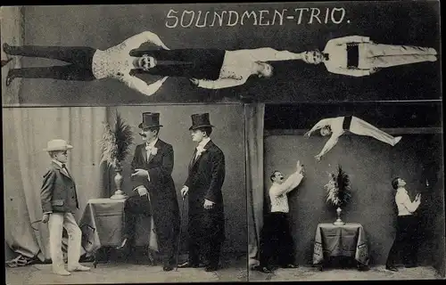 Ak Soundmen-Trio, Akrobaten, Theaterszene