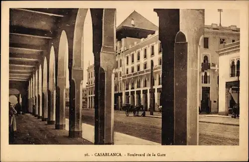 Ak Casablanca Marokko, Boulevard de la Gare