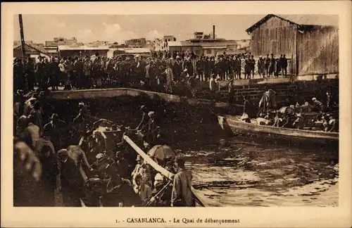 Ak Casablanca Marokko, Le Quai de debarquement