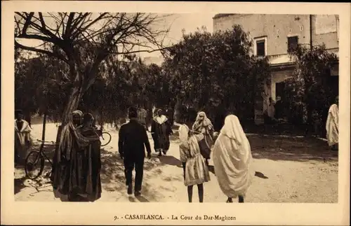 Ak Casablanca Marokko, La Cour du Dar-Maghzen
