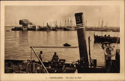 Ak Casablanca Marokko, Un Coin du Port