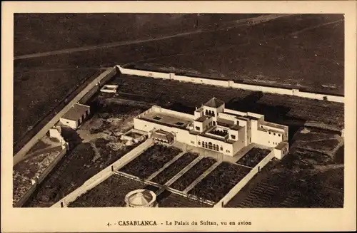 Ak Casablanca Marokko, Le Palais du Sultan, vu en avion