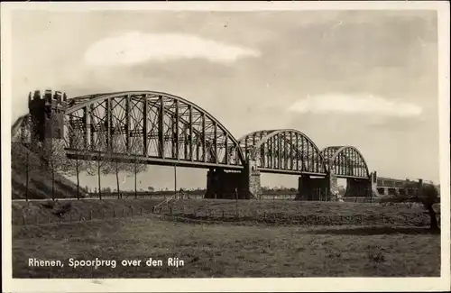 Ak Rhenen Utrecht, Spoorbrug over den Rijn