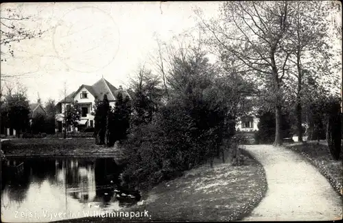 Ak Zeist Utrecht Niederlande, Vijver in 't Wilhelminapark