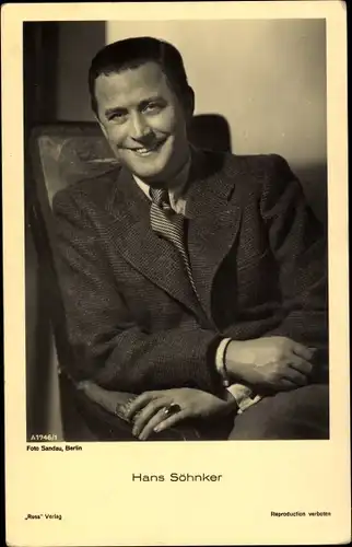 Ak Schauspieler Hans Söhnker, Portrait