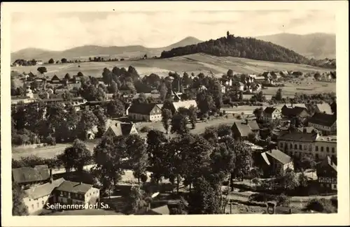 Ak Seifhennersdorf Sachsen, Panoramaansicht des Ortes, Felder