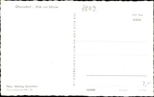 Ak Olbersdorf in Sachsen, Blick zur Schule