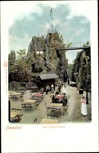 Ak Jonsdorf in Sachsen, Blick auf den Nonnenfelsen, Terrasse
