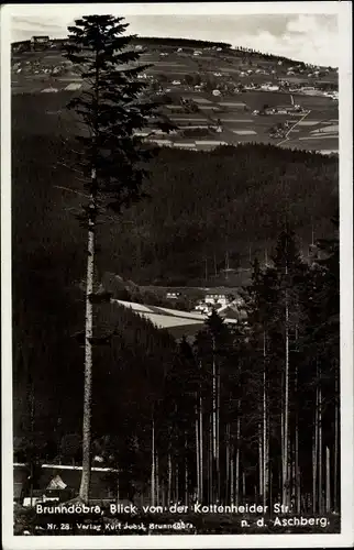 Ak Brunndöbra Klingenthal im Vogtland Sachsen, Panoramablick von der Kottenheider Straße, Aschberg