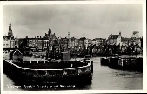 Ak Vlissingen Zeeland Niederlande, Gezicht Visschersvloot Nieuwedijk