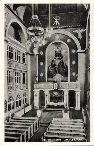 Ak Bischofswerda in Sachsen, Christuskirche, Innenansicht