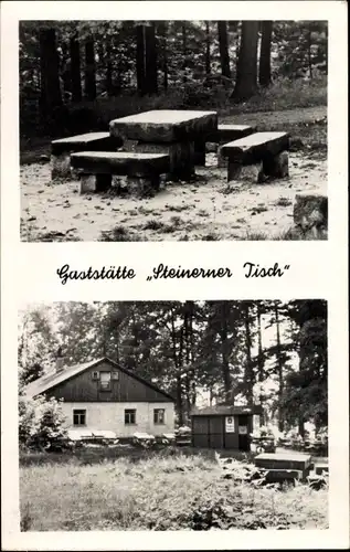 Ak Lohmen Sächsische Schweiz, Basteigebiet, Gaststätte Steinerner Tisch