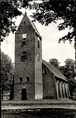 Ak Norg Drenthe, N.H. Kerk anno 1139