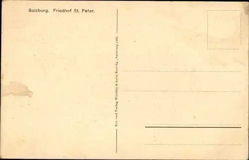 Ak Salzburg in Österreich, Friedhof St. Peter