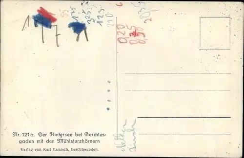 Ak Ramsau im Berchtesgadener Land Oberbayern, Hintersee, Mühlsturzhörner