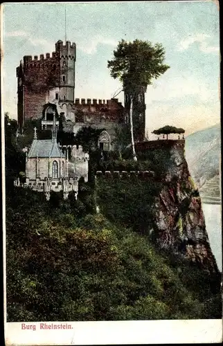 Ak Trechtingshausen am Rhein, Burg Rheinstein