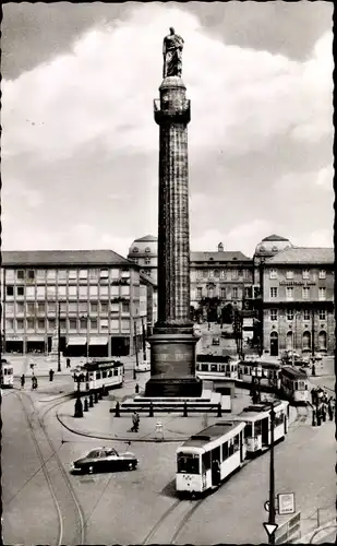 Ak Darmstadt in Hessen, Luisenplatz, Straßenbahnen