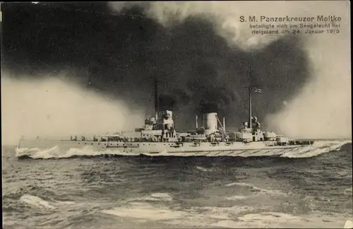 Ak Deutsches Kriegsschiff SMS Moltke, Großer Kreuzer, Moltke Klasse, Kaiserliche Marine