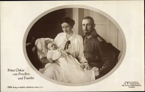 Ak Oskar Prinz von Preußen und Familie, Portrait, Liersch 7500