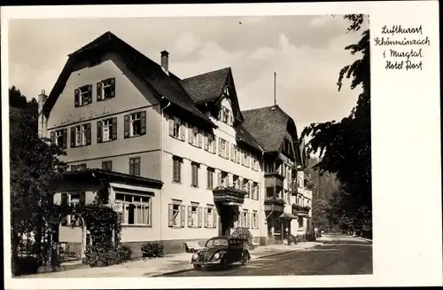 Ak Schönmünzach im Murgtal Baiersbronn im Schwarzwald, Hotel Post