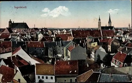 Ak Ingolstadt an der Donau Oberbayern, Blick über die Dächer der Stadt