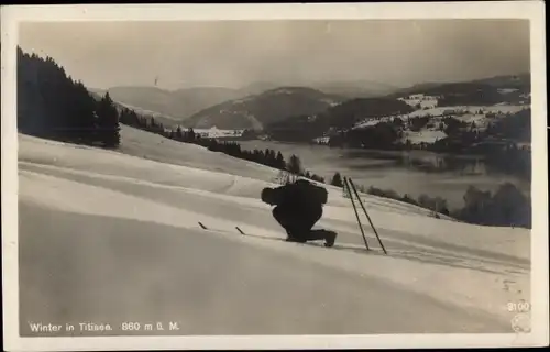 Ak Titisee Neustadt im Breisgau Hochschwarzwald, Winter, Skifahrer