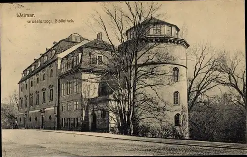 Ak Weimar in Thüringen, Grossherzogl. Bibliothek