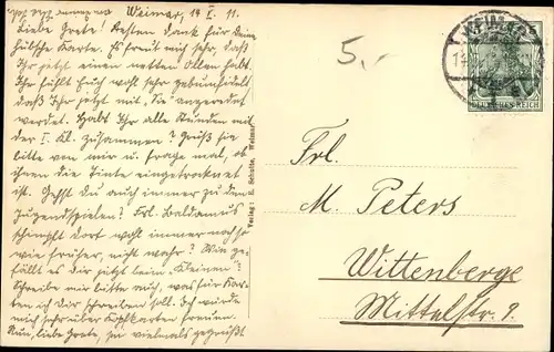 Ak Weimar in Thüringen, Grossherzogl. Bibliothek