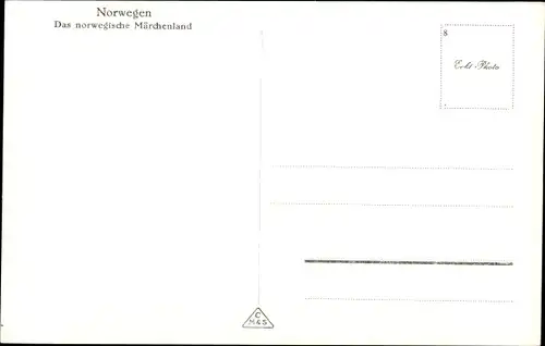 Ak Norwegen, Flusspartie, Seemündung, Landschaftspanorama, Berggipfel