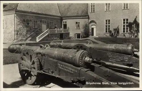 Ak Mariefred Schweden, Schloss Gripsholm, Ytre borggarden