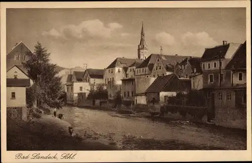 Ak Lądek Zdrój Bad Landeck Schlesien, Teilansicht