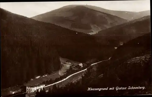 Ak Kletno Klessengrund Schlesien, Glatzer Schneeberg, Panorama