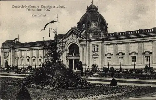 Ak Düsseldorf am Rhein, Kunstpalast der Deutsch Nationalen Kunstausstellung 1907