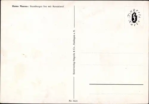 Künstler Ak Maurus, Hanns, Feldafing am Starnberger See Oberbayern, Roseninsel