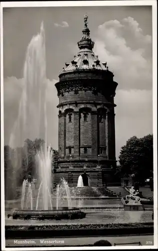 Ak Mannheim in Baden, Wasserturm, Fontaine