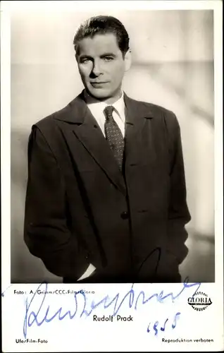 Ak Schauspieler Rudolf Prack, Portrait, Wenn am Sonntag abend die Dorfmusik spielt, Autogramm
