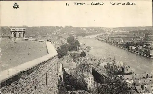 Ak Namur Wallonien, Citadelle, Vue sur la Meuse