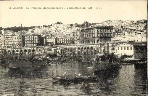 Ak Algier Alger Algerien, Le Tribunai de Commerce et la Direction du Port