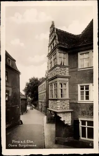 Ak Pirna an der Elbe, Obere Burgstraße