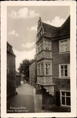 Ak Pirna an der Elbe, Obere Burgstraße