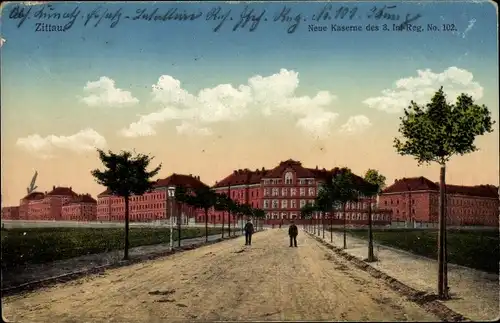 Ak Zittau in der Oberlausitz, Neue Kaserne des 3. Inf. Reg. Nr. 102