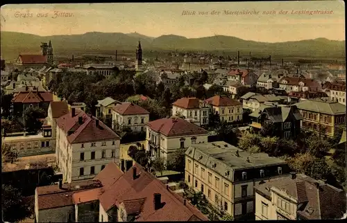 Ak Zittau, Blick von der Marienkirche, Lessingstraße