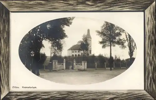 Passepartout Ak Zittau in Sachsen, Krematorium