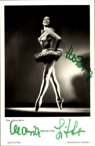 Ak Schauspielerin Maria Litto, Portrait, Autogramm