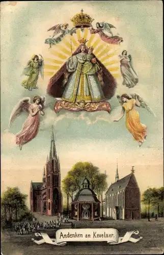 Ak Kevelaer am Niederrhein, Kirche, Engel, Maria, Jesuskind