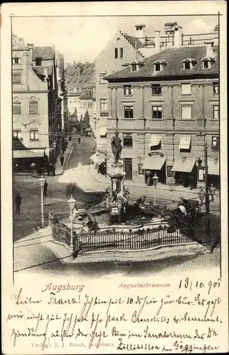 Ak Augsburg in Schwaben, Augustusbrunnen