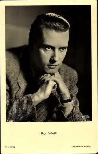 Ak Schauspieler Rolf Weih, Portrait, Ross 3322/1